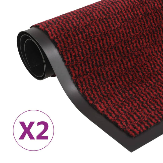 Dust control door mats 2 pcs rectangular 90x150 cm red