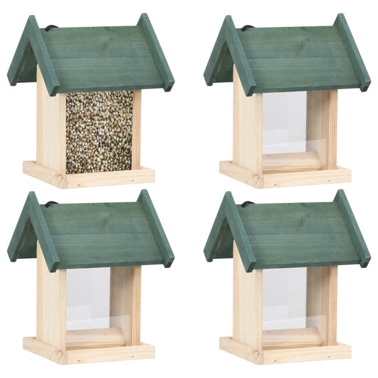 Bird feeders 4 pcs spruce