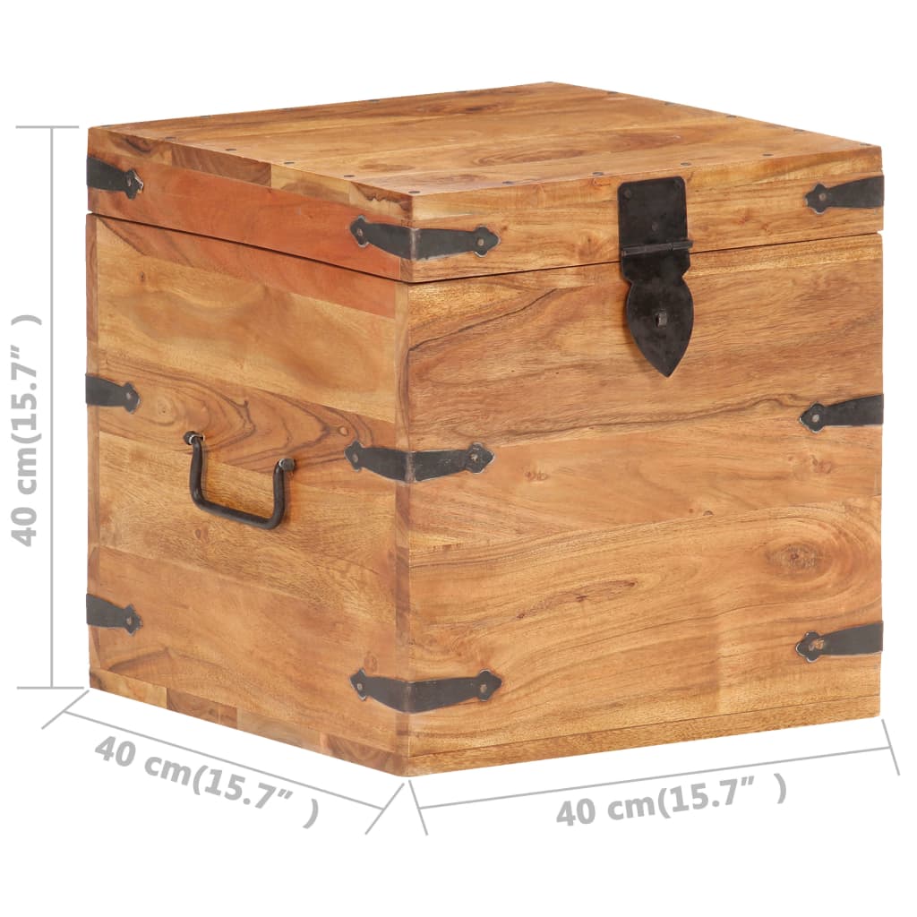 Chest 40x40x40 cm solid acacia wood