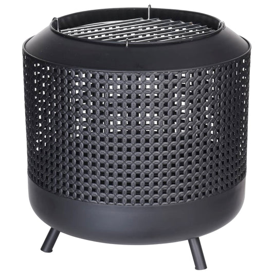Fire basket with grill grate 50x51 cm black