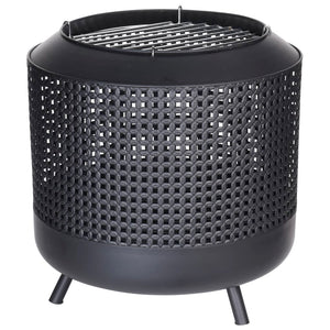 Fire basket with grill grate 50x51 cm black