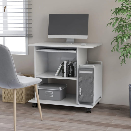Computer desk white 80x50x75 cm engineered wood