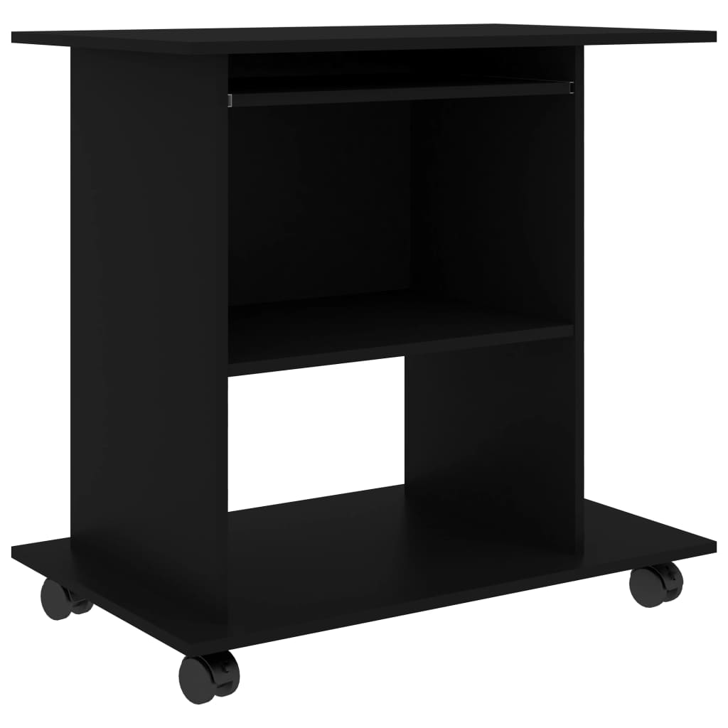 Computer desk black 80x50x75 cm engineered wood