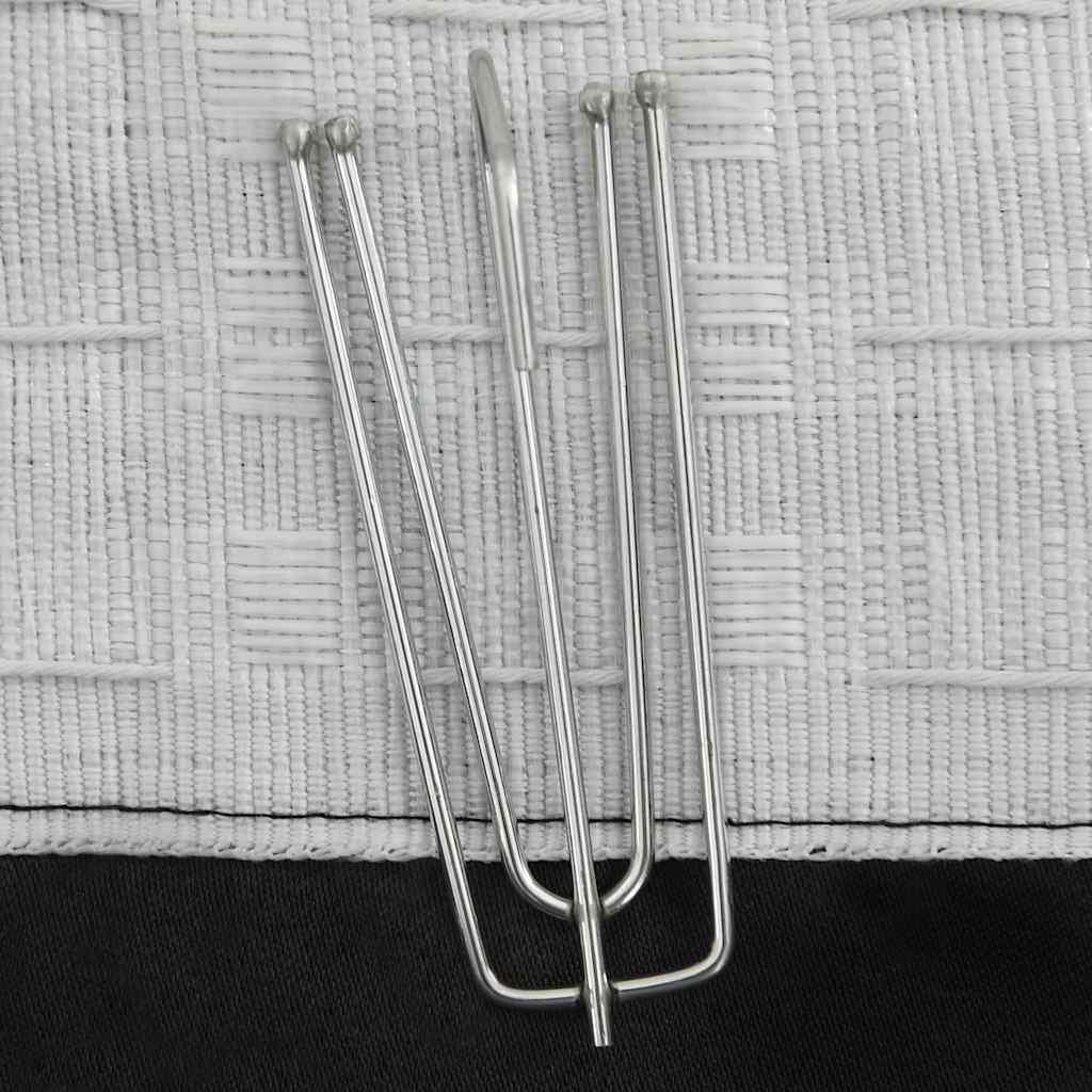 Blackout curtains hooks and linen design 2 pieces black 140x225 cm