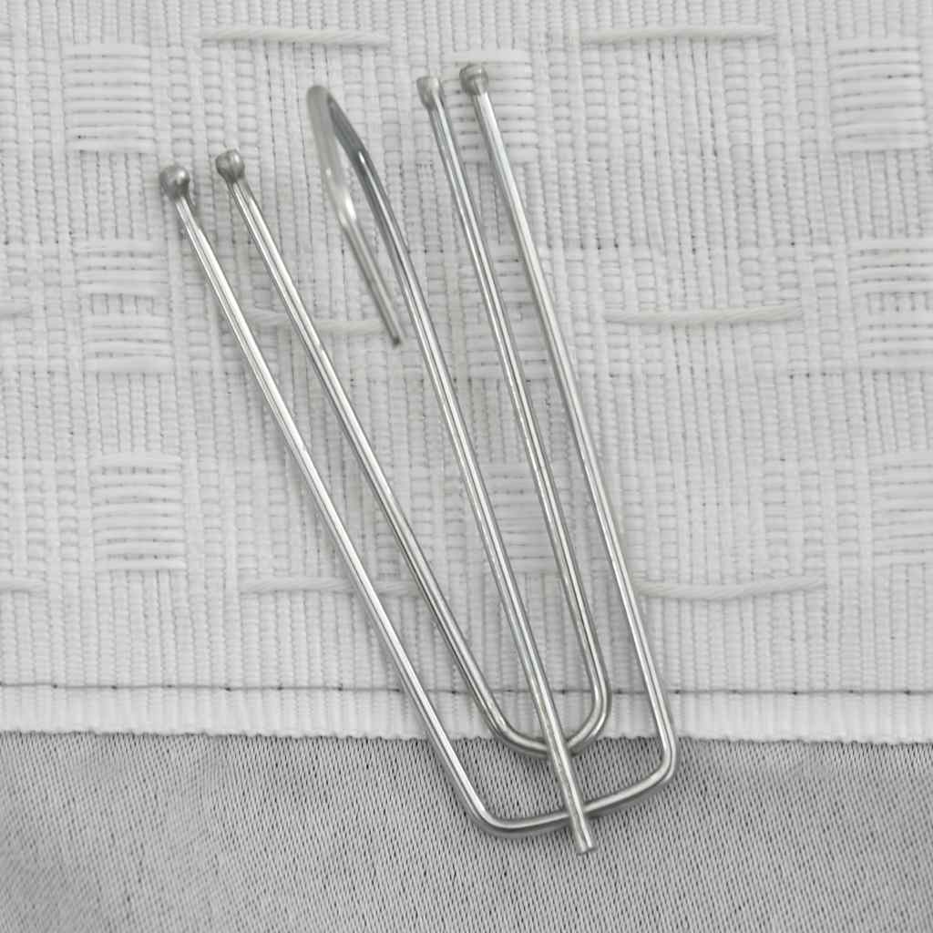 Blackout curtains with hooks and linen design 2 pieces grey 140x245 cm