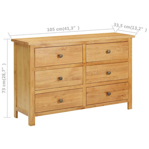 Chest of drawers 105x33.5x73 cm solid oak