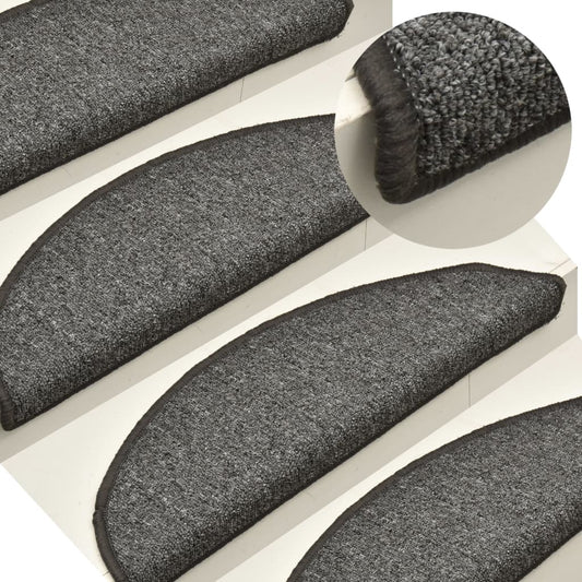 Stair treads 15 pcs dark grey 56x17x3 cm