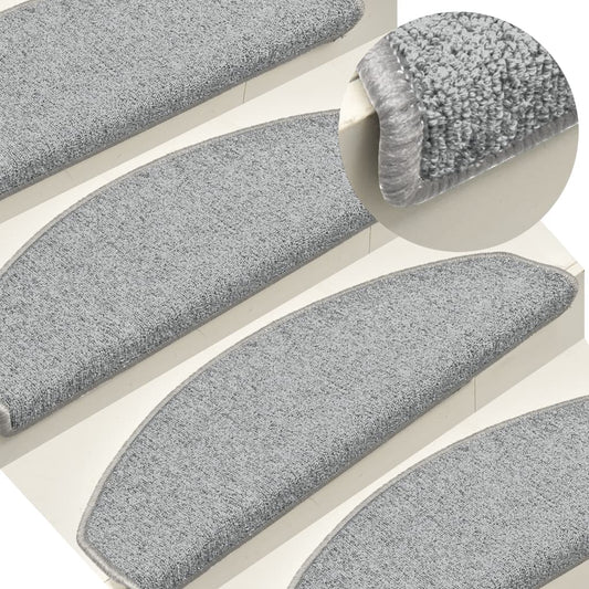 Stair treads 15 pcs light grey 65x24x4 cm