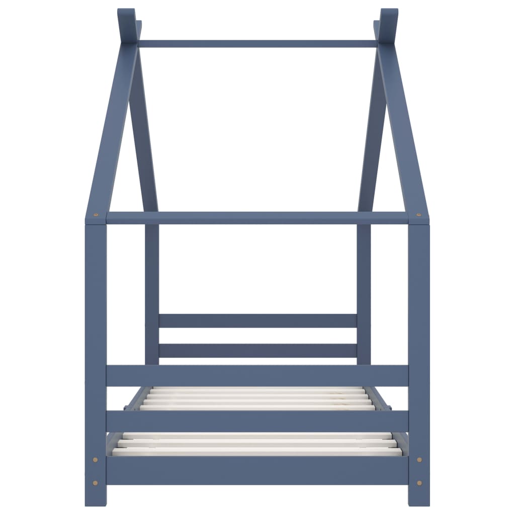 Bed frame for children solid pine grey 90x200 cm