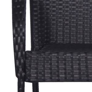 Stacking chairs 4 pcs poly rattan black