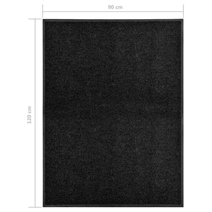 Doormat washable black 90x120 cm