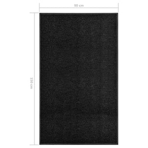 Doormat washable black 90x150 cm
