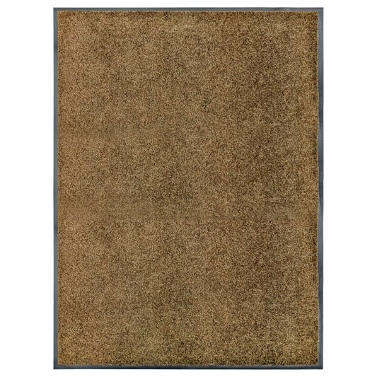 Door mat washable brown 90x120 cm
