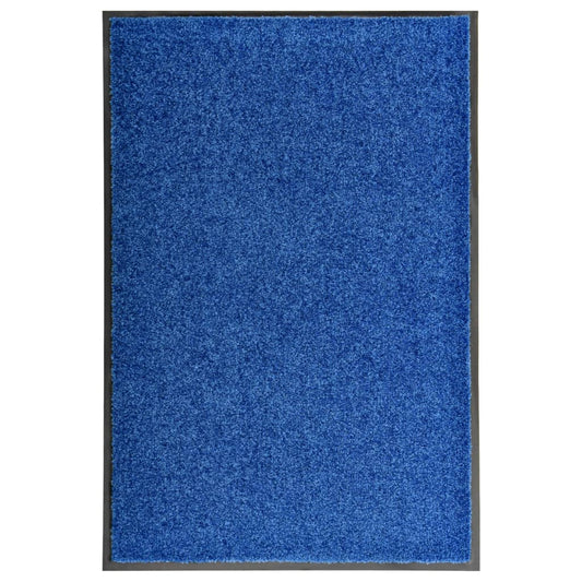 Doormat washable blue 60x90 cm