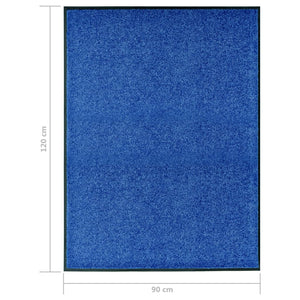 Door mat washable blue 90x120 cm