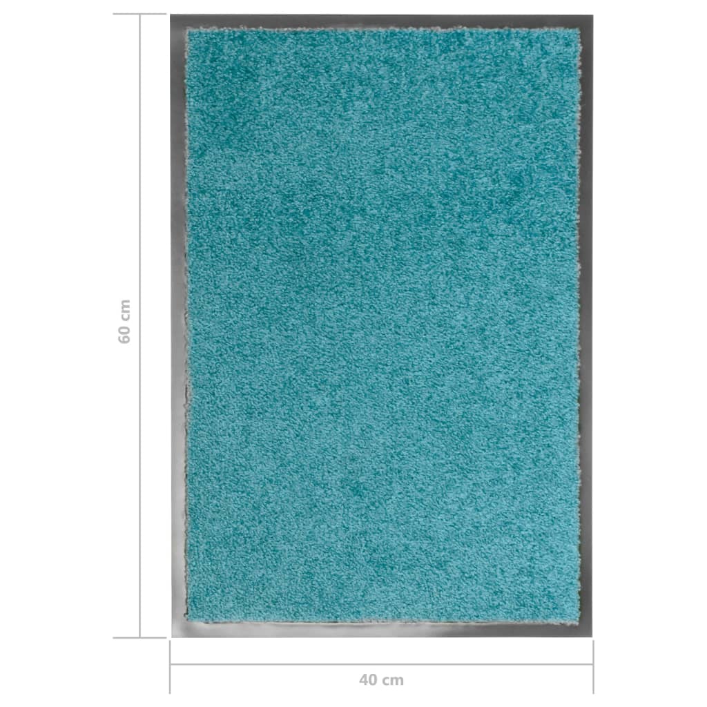 Doormat washable turquoise 40x60 cm