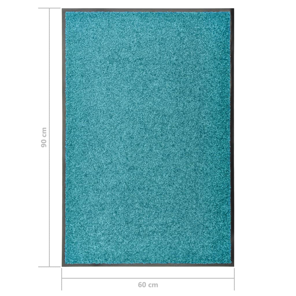 Doormat washable turquoise 60x90 cm