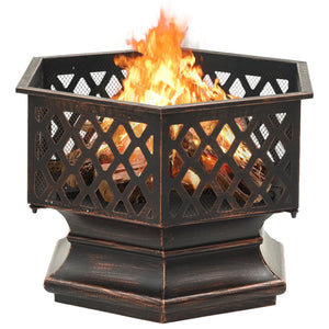 Rustic fire bowl with fire dragon 62x54x56 cm XXL steel