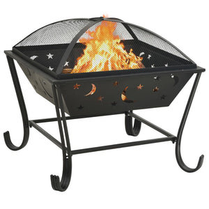 Fire pit with fire rake 62 cm XXL steel