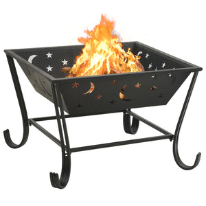 Fire pit with fire rake 62 cm XXL steel
