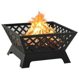 Fire pit with fire rake 64 cm XXL steel