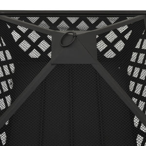 Fire pit with fire rake 64 cm XXL steel