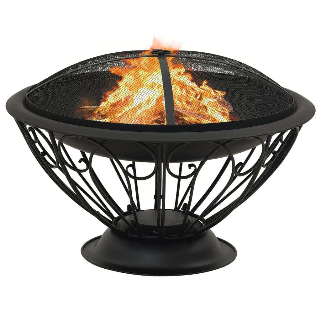 Fire pit with fire rake 75 cm XXL steel