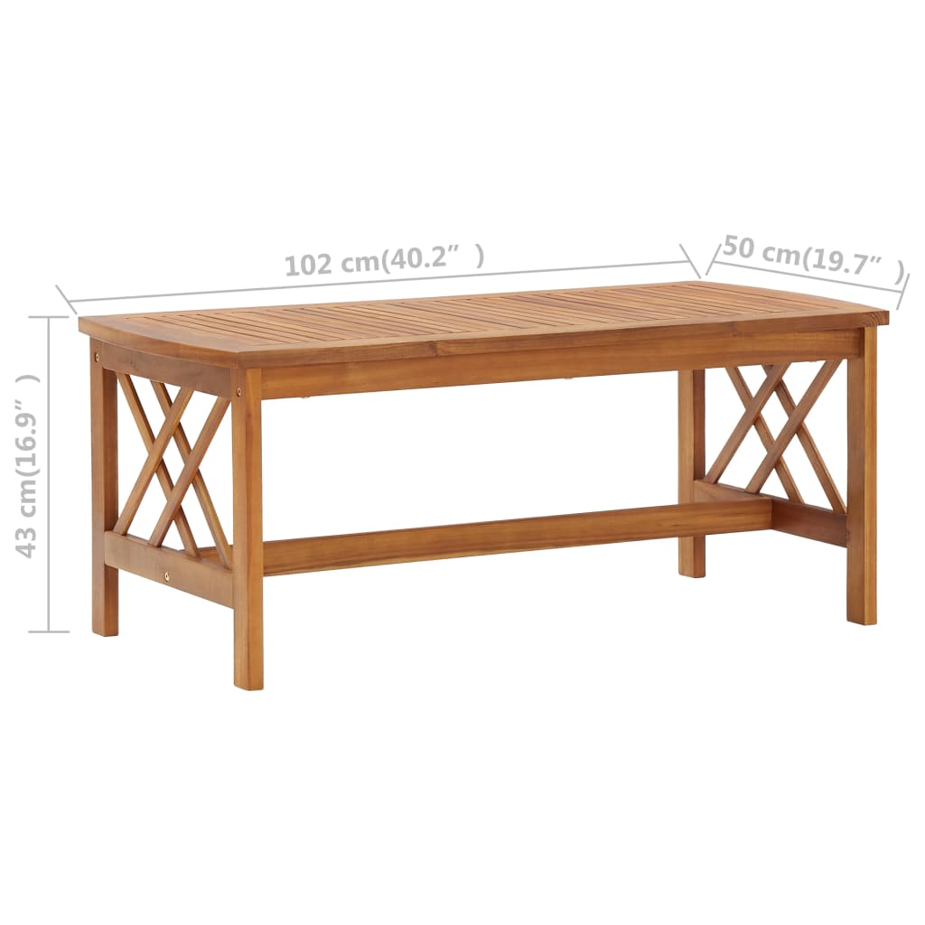 Coffee table 102x50x43 cm solid acacia wood