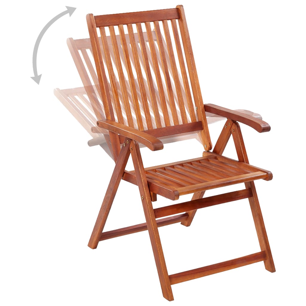 Folding chairs 3 pcs solid acacia wood