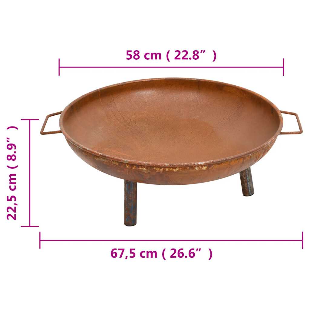Fire pit 67.5x58x22.5 cm steel