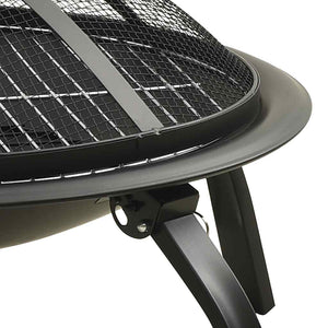 2-in-1 Fire pit and grill with fire dragon 56x56x49 cm steel