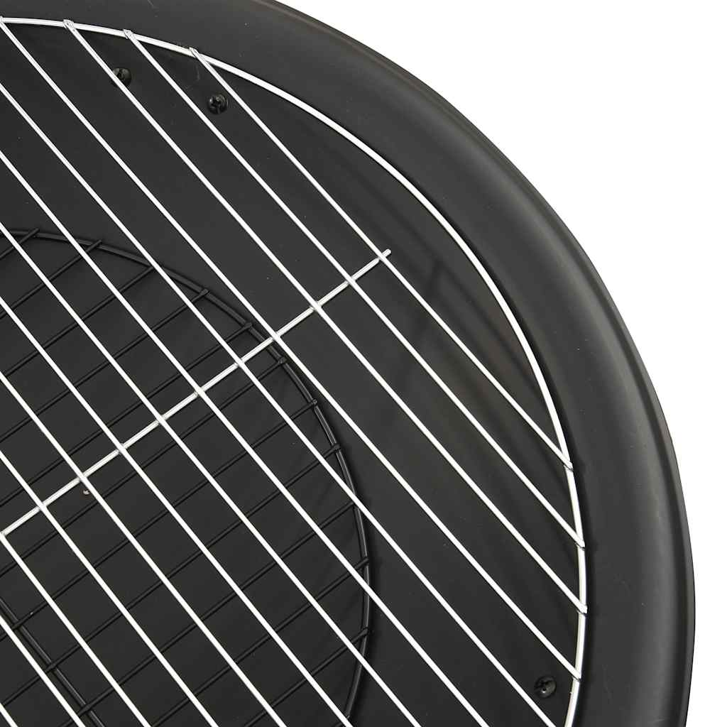 2-in-1 Fire pit and grill with fire dragon 56x56x49 cm steel