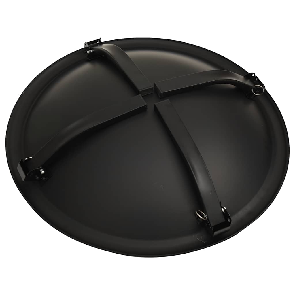 2-in-1 Fire pit and grill with fire dragon 56x56x49 cm steel