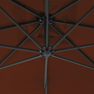 Hanging garden parasol with steel pole 250x250 cm terracotta