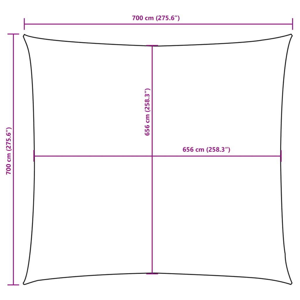 Sunshade Oxford fabric square 7x7 m terracotta