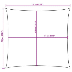 Sunshade Oxford fabric square 7x7 m terracotta