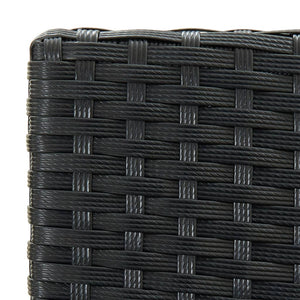 Outdoor bar stools with cushions 2 pcs black poly rattan