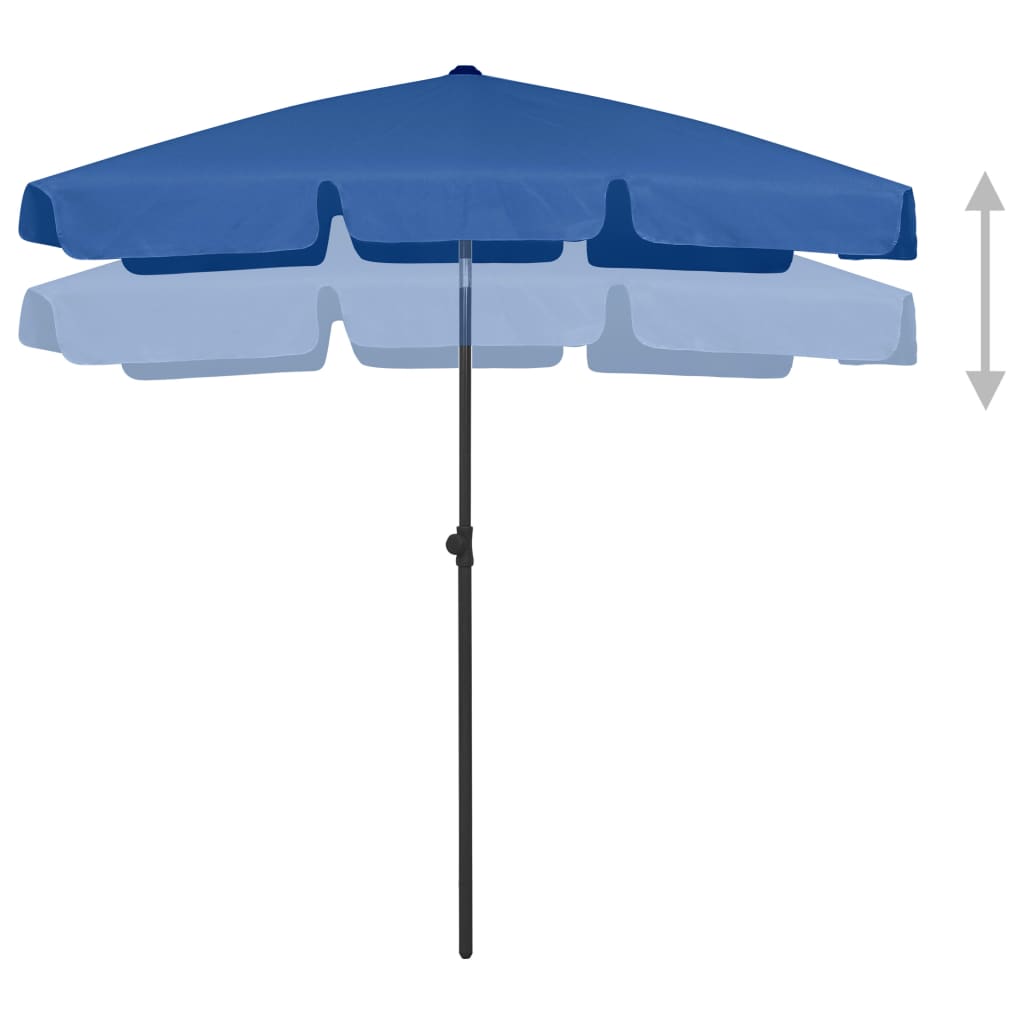 Beach umbrella azure blue 180x120 cm