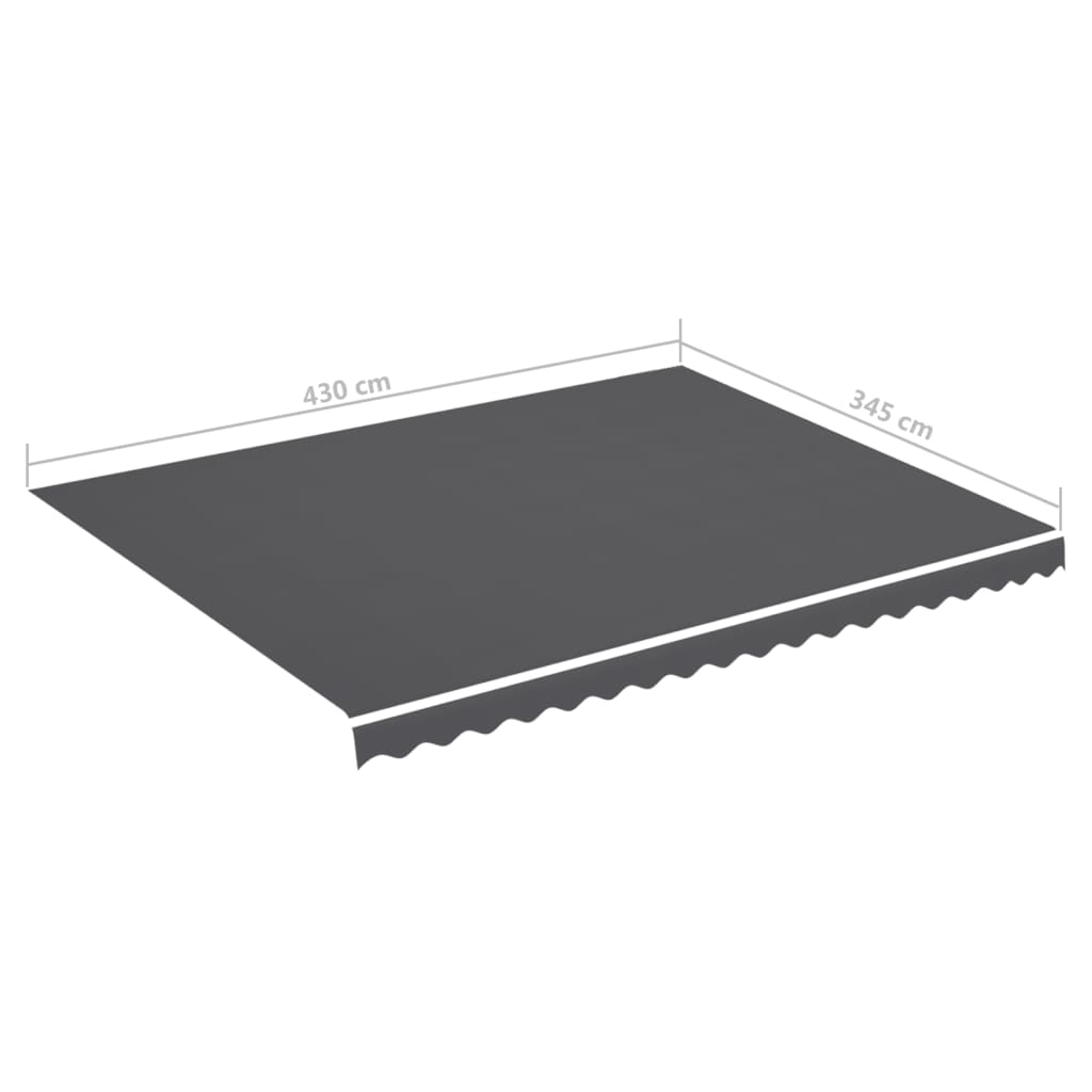 Replacement awning fabric anthracite 4.5x3.5 m