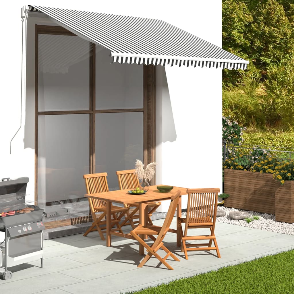 Replacement awning fabric anthracite and white 3x2.5 m