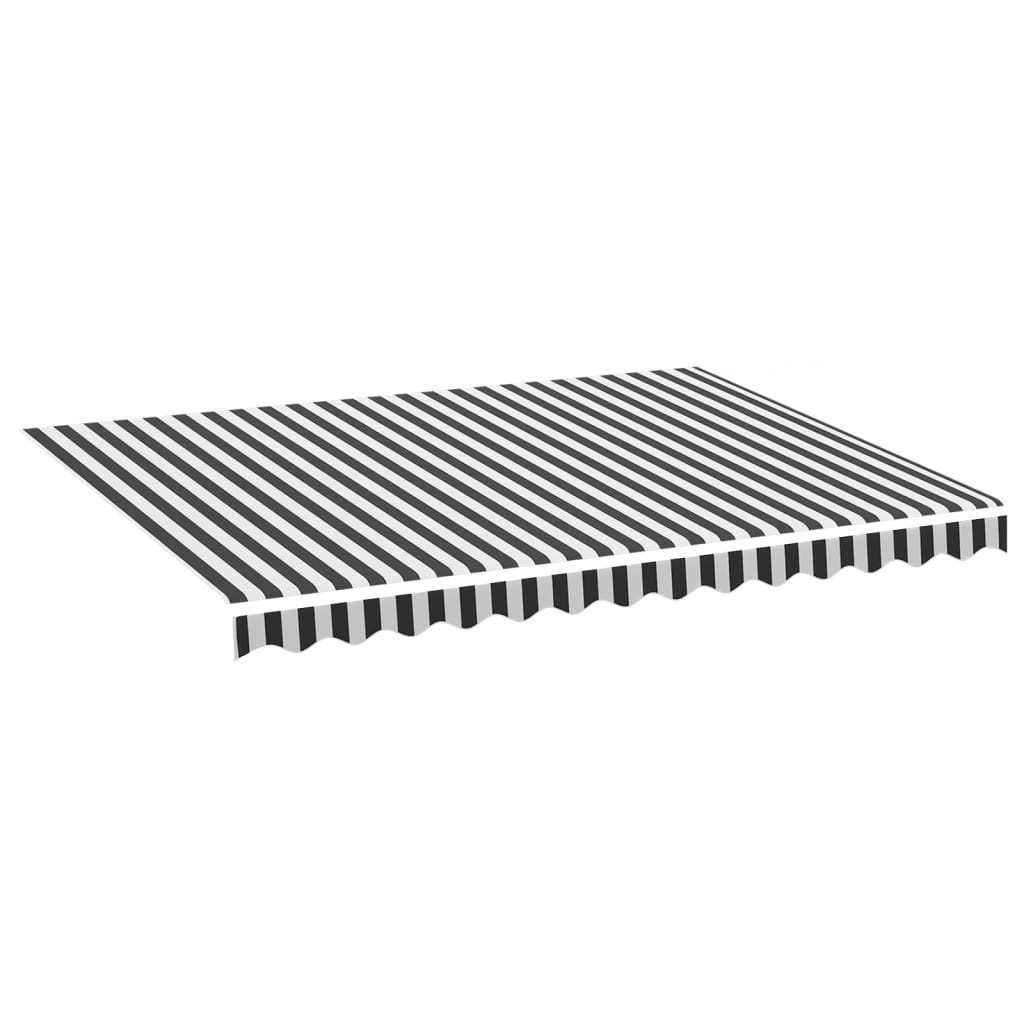 Replacement awning fabric anthracite and white 3.5x2.5 m