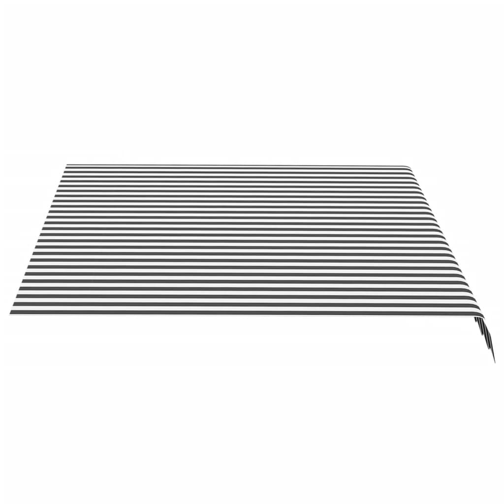Replacement awning fabric anthracite and white 3.5x2.5 m
