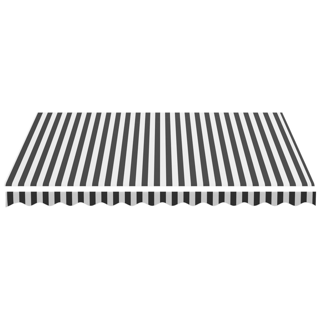 Replacement awning fabric anthracite and white 3.5x2.5 m