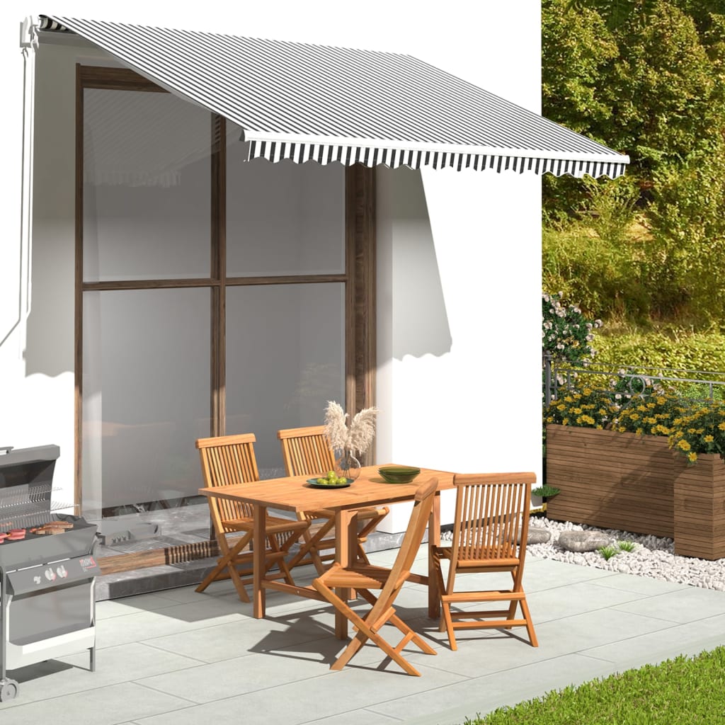Replacement awning fabric anthracite and white 3.5x2.5 m
