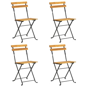 Folding bistro chairs 4 pcs solid acacia wood