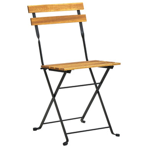 Folding bistro chairs 4 pcs solid acacia wood