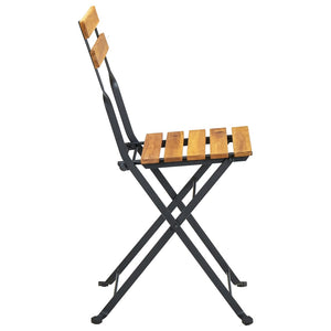 Folding bistro chairs 4 pcs solid acacia wood