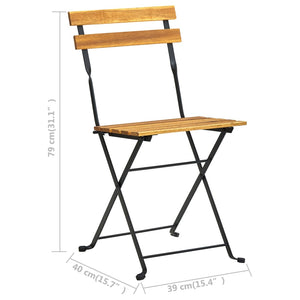 Folding bistro chairs 4 pcs solid acacia wood
