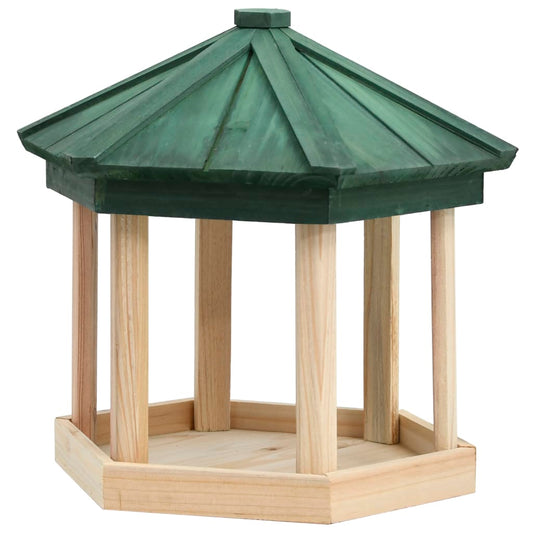 Bird feeder octagonal solid wood spruce 33x30 cm