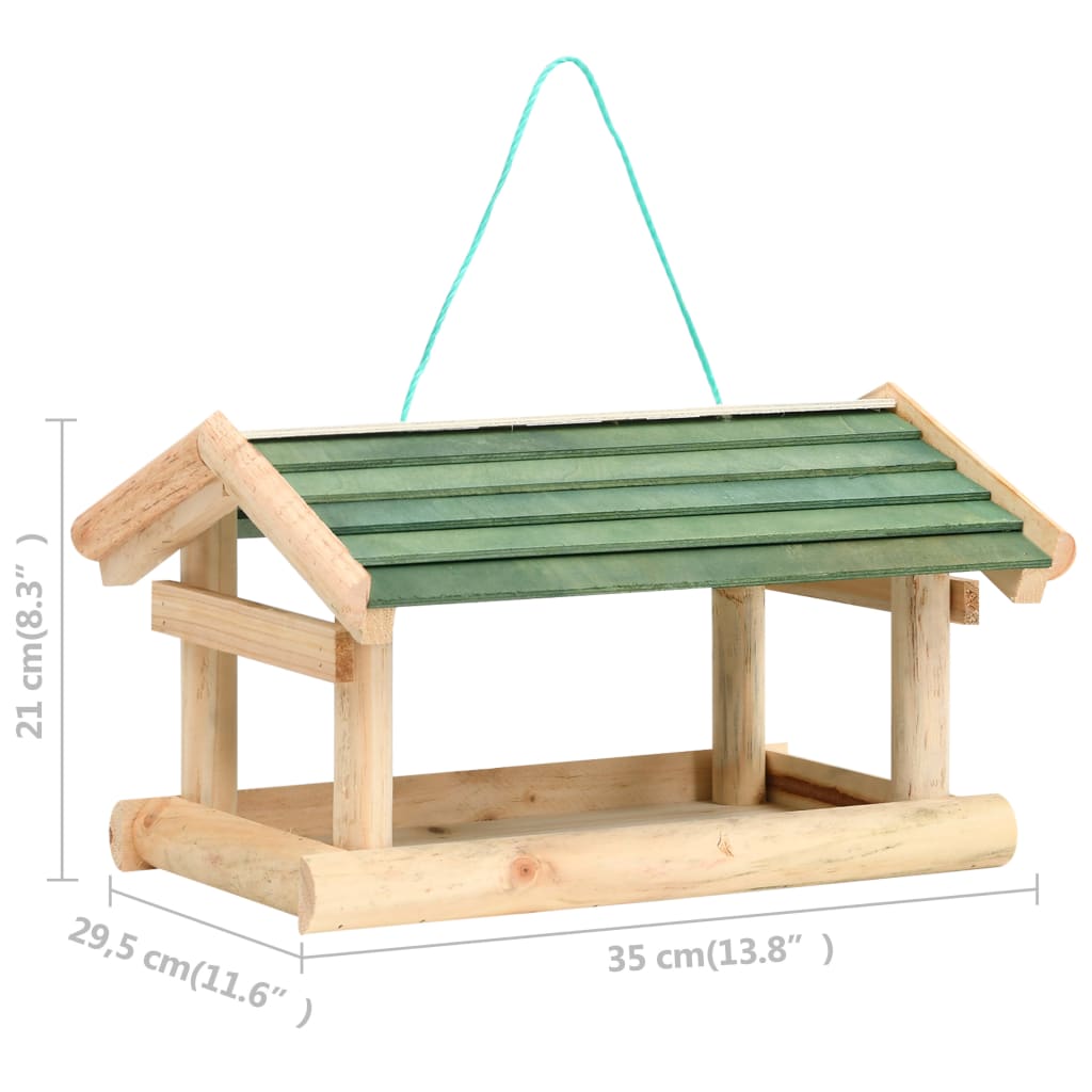 Bird feeder solid wood 35x29.5x21 cm